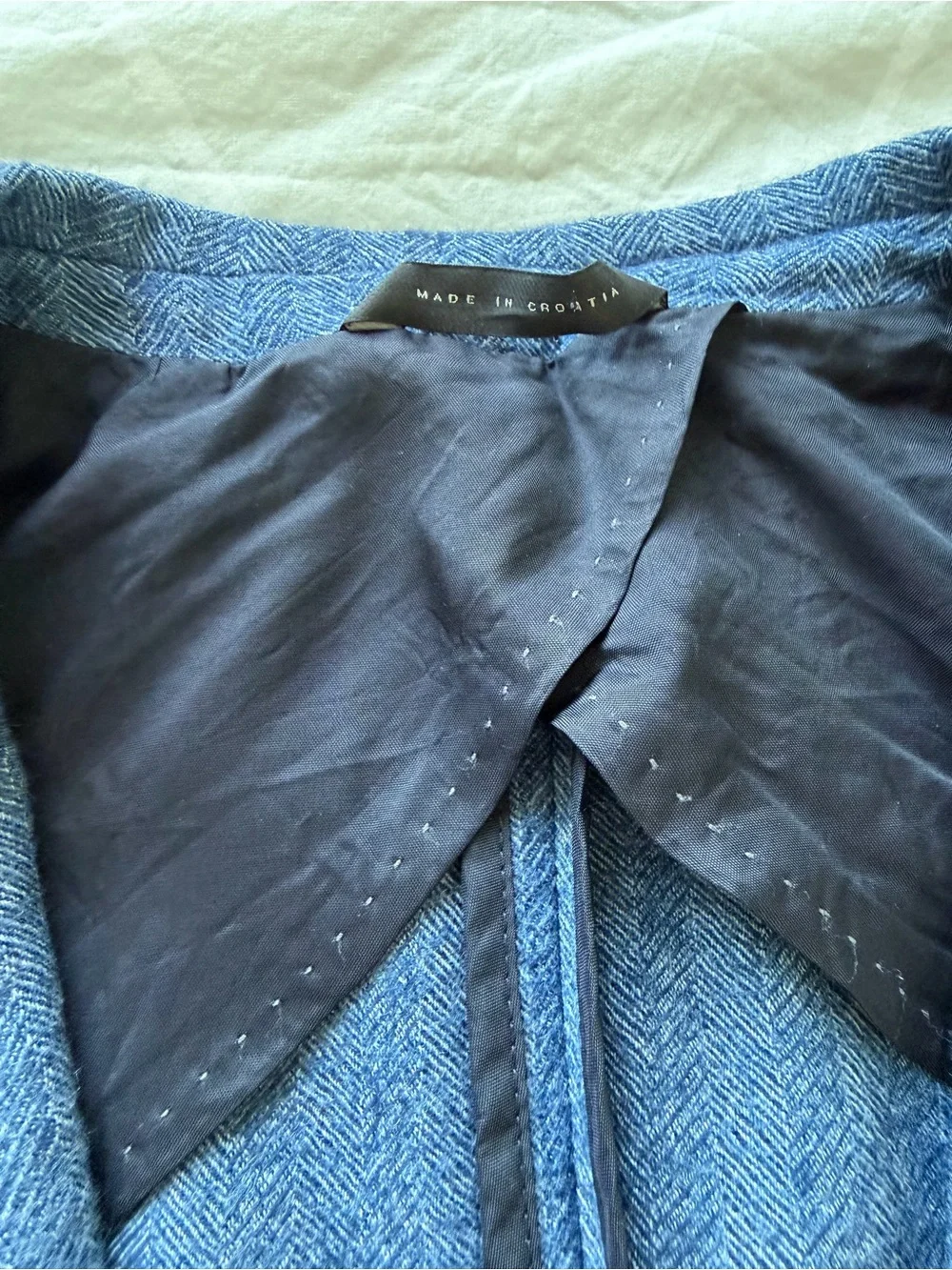 Hugo Boss Nobis Blue Herringbone Wool Blazer Sport Coat Men’s 42R